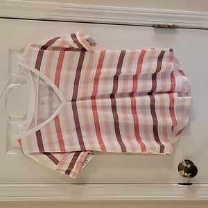 Maurice's Pink Burgundy Striped Tee
